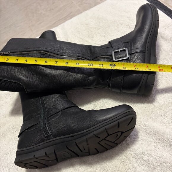 BOC Black Leather Boots Women's 9, Buckle detail, full zip inside leg - Picture 10 of 13